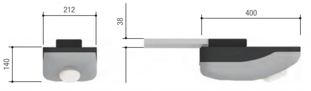 Габаритные размеры (мм) привода - VER 12