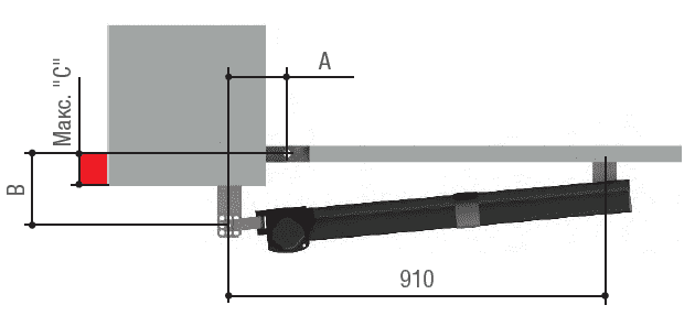 Установочные размеры (в мм) привода KRONO 310 от CAME